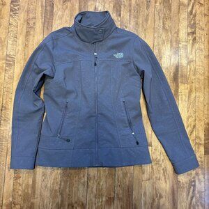 North Face Femme Jacket Size Medium Grey fitted zip moto